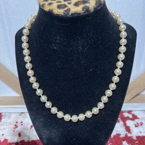 Faux Pearl Necklace, Light Cream Color